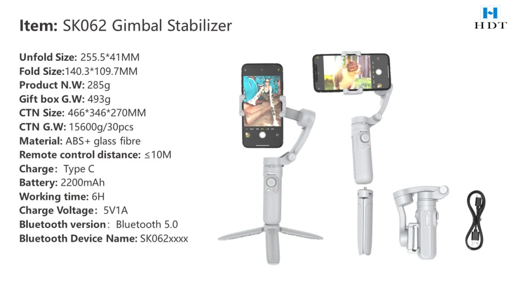 Latest Professional Anti-Shake Foldable Stabilizer 3-Axis Shooting Pockable Handheld Gimbal for Face Tracking Easy Handle Stabilizer Camera Phone Gimbal