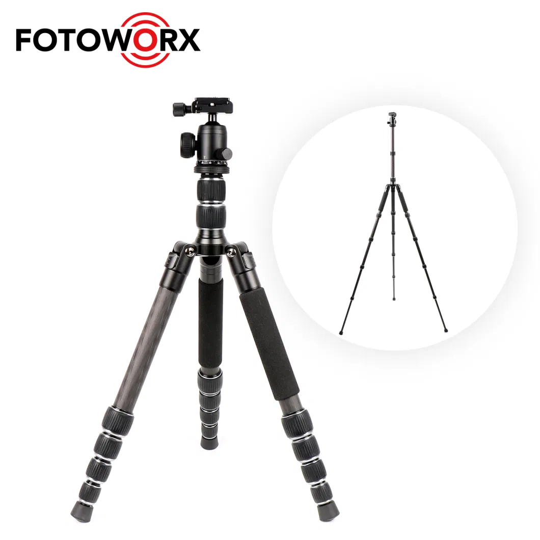 Fotoworx Carbon Fiber Professional Tripod for DSLR Camera Photography