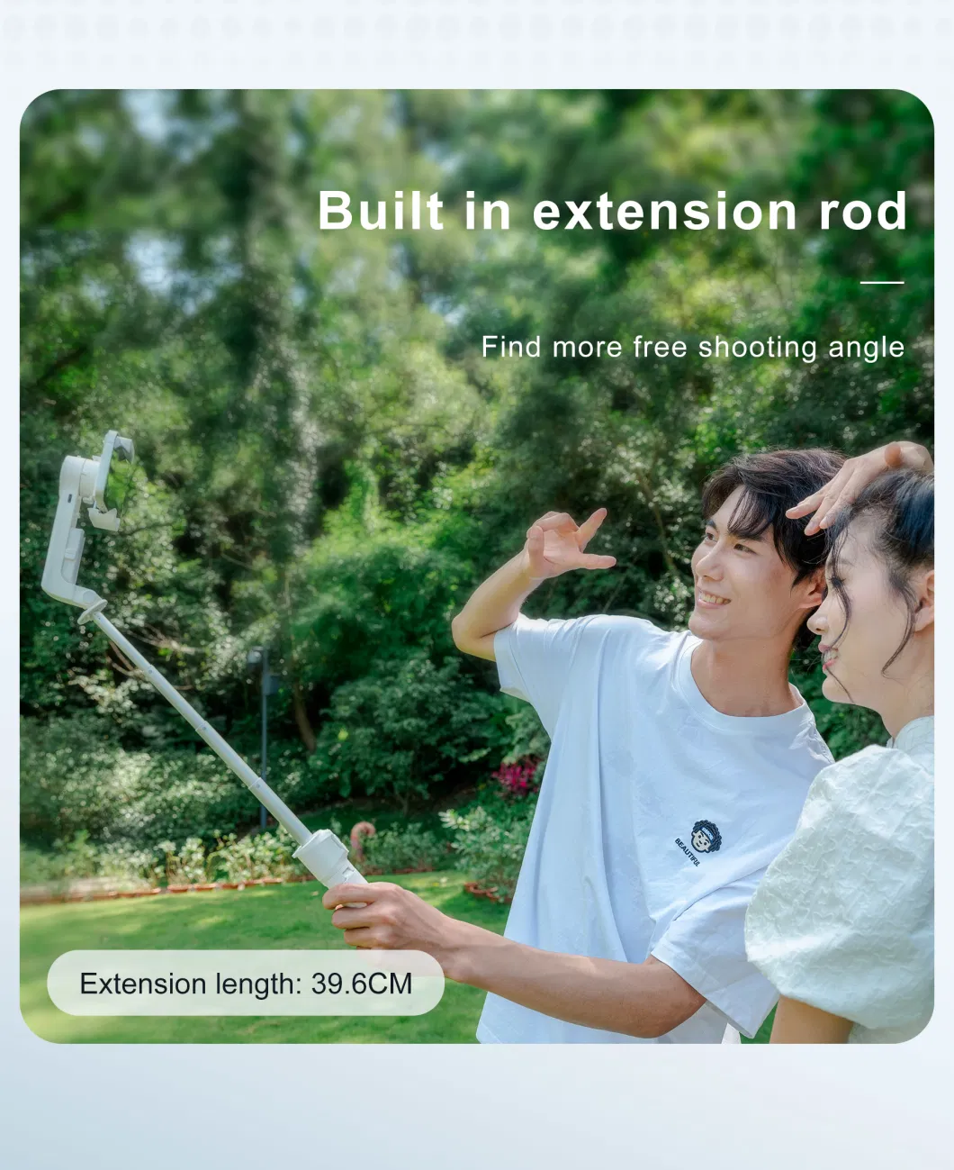 2023 Newest 2-Axis Multifunctional Mobile Phone Stabilizer Gimbal with Fill Light Tripod Extention Rod