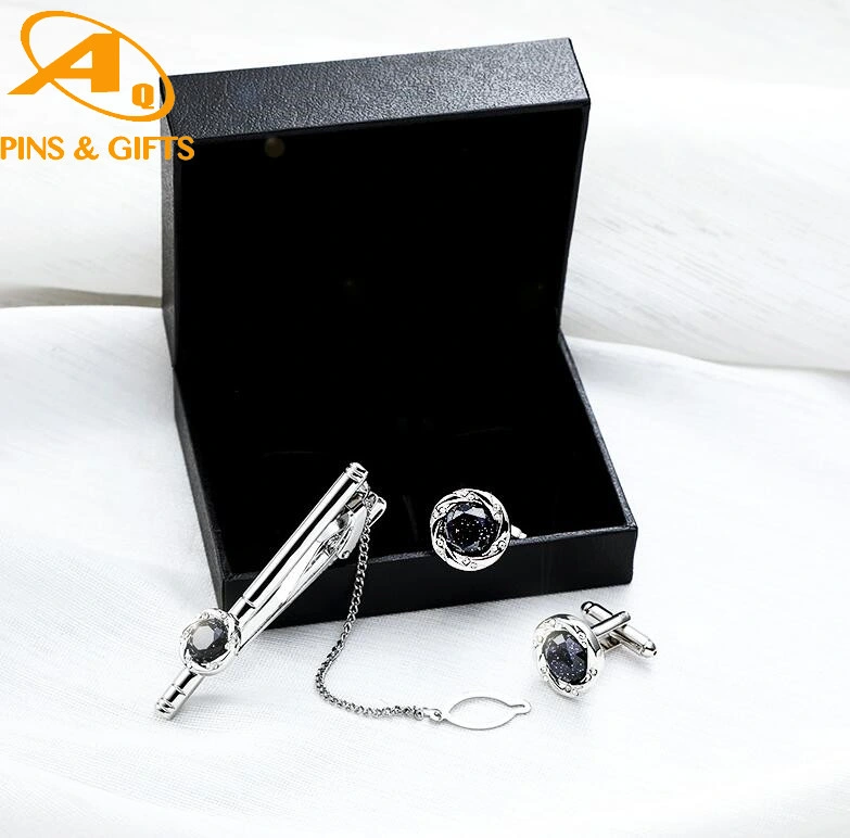 Gold Soft Enamel Blank Tie Clip Box Plastic Jewelry &amp; Accessories Cufflink Silver