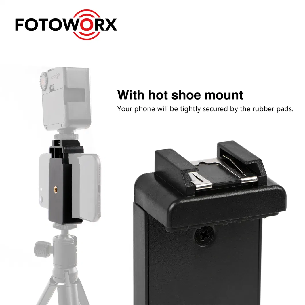 Universal Smartphone Clamp with Hot Shoe Mount Adjustable Phone Holder