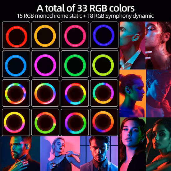 Adjustable 10 Inch Live Fill Light RGB LED Ring Light with Mobile Phone Floor Telescopic Bracket Selfie Beauty Light with Remote Control