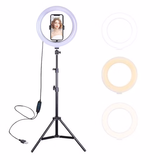 Brighenlux Wholesale Beauty 10 Inch Photographic Selfie LED Ring Light with Tripod Stand for Live Stream Makeup Youtube Video